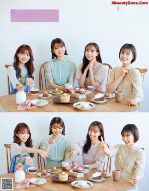 A group of women sitting around a table eating food.