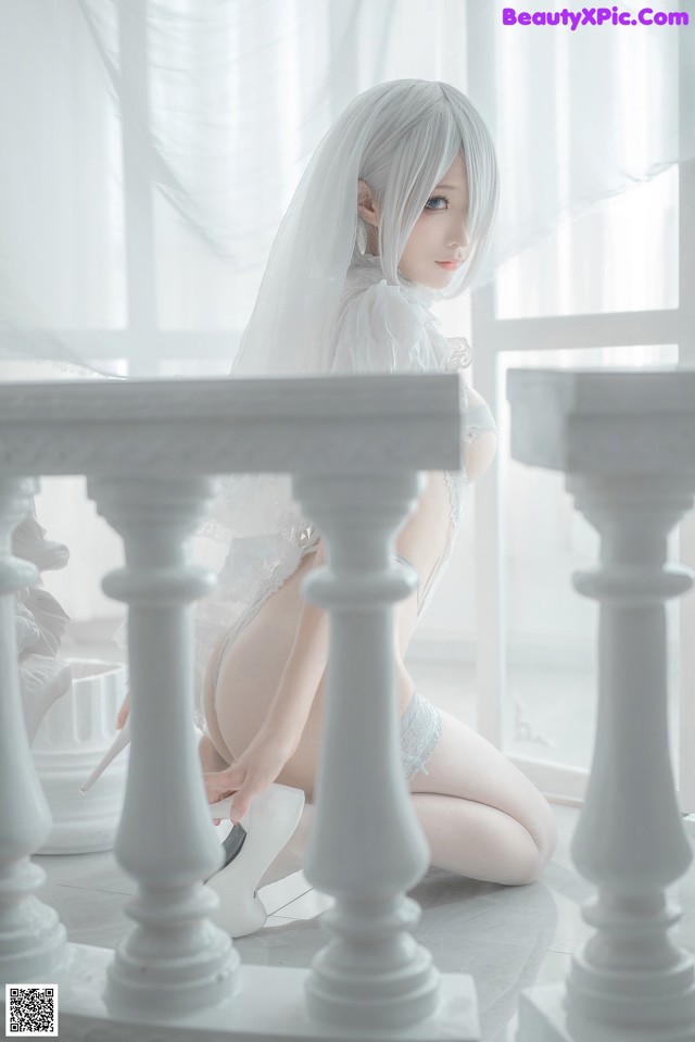 蠢沫沫 Cosplay 2B 白婚纱 No.c678c7