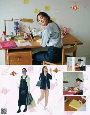 A woman sitting on a bed reading a book.